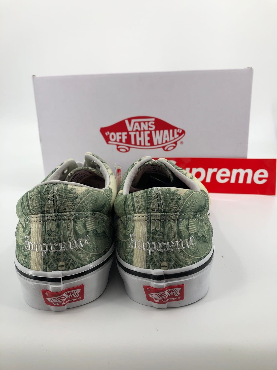Vans Supreme Green Money Sneakers| Limited Edition, US Size