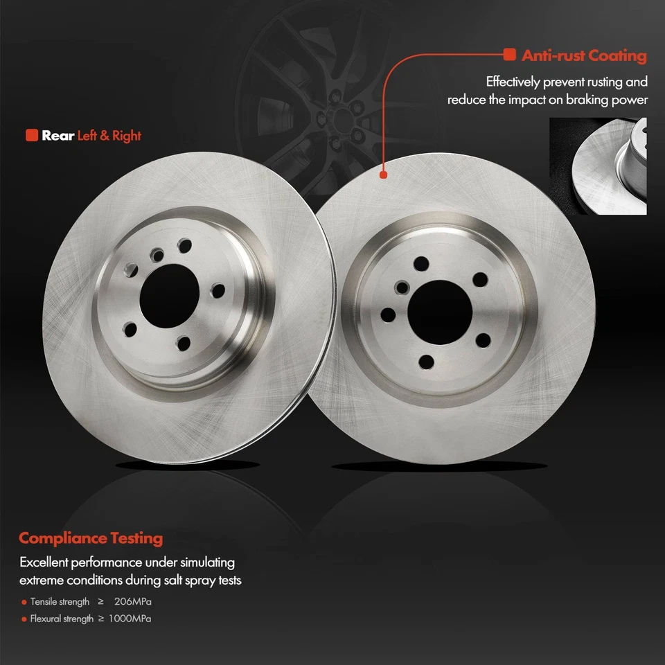 6xRotores de freio a disco traseiros e pastilhas de freio de cerâmica para BMW 750i 2009-2015 750i xDrive - Imagem 4 de 4