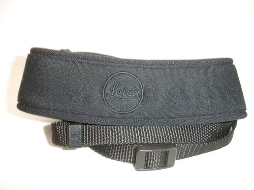 Leica Logo Black Padded Camera Binocular Strap / Neoprene