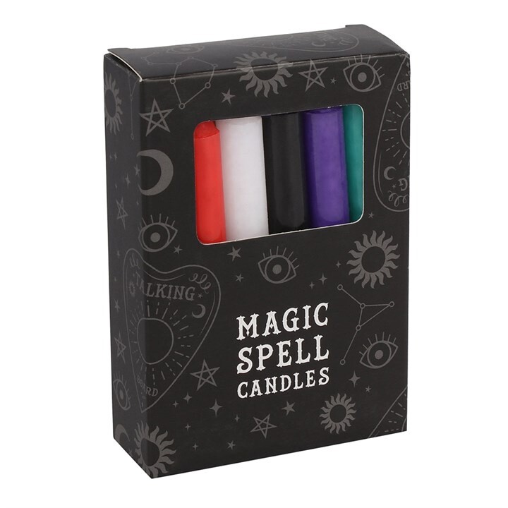 Set of 12 Mixed Magic Spell Candles. Gothic Wiccan Witchcraft Pagan Spell Candle