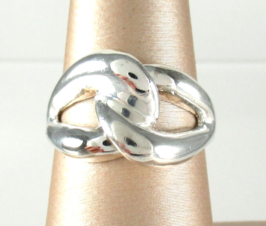 .925 Sterling Silver Statement Ring Knot Band Neg… - image 1