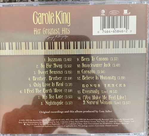 Carole King : Her Greatest Hits Singer/Songwriter 1 Disc CD - Picture 2 of 2