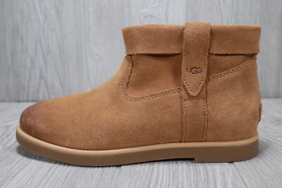 NEW UGG Josefene Cuff Suede Ankle Zip Boots in Chestnut Women's