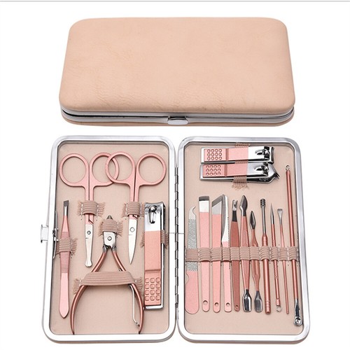 18PCS Manicure Pedicure Set Stainless Steel Nail Clipper Kit Grooming Tool Case - Picture 10 of 10