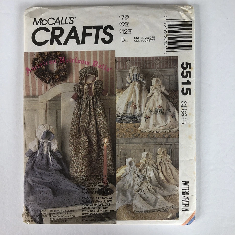 McCall's Sewing Pattern 5515 American Heirloom 13" Doll Gown Variations Uncut - Image 2 of 4