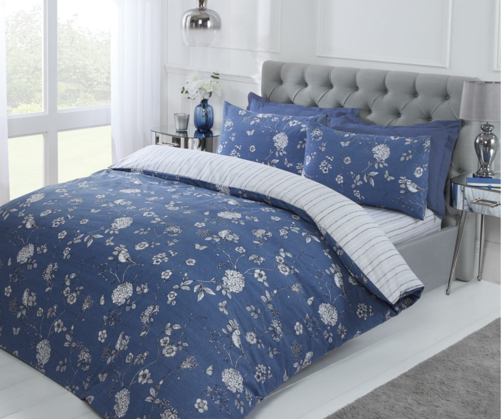 Duvet Cover Set Reversible Quilt Covers Polycotton Bedding Sets With