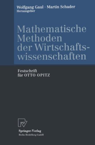 Thumbnail - Mathematische Methoden Der Wirtschaftswissenschaften Festschrift Für