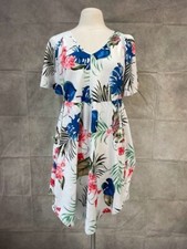 Shein Women's Summer Dress White Floral Short Sleeve Size 4