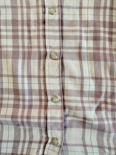 Jachs Girlfriend Women Plaid Button-Up Shirt Pink/White Long Sleeve Soft Flannel - Picture 7 of 12