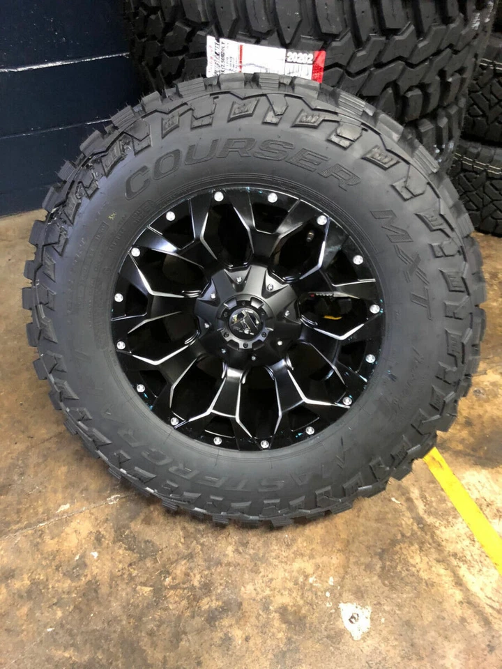 17x9 Fuel Assault D546 Black Wheels Rims 33" MT Tires 5X5 Jeep Wrangler JK JL - Image 4 of 4