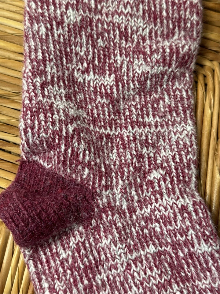 VTG Cross Country Ski Socks Wool Blend Long Knee High Red & White Unisex Winter - Image 4 of 4