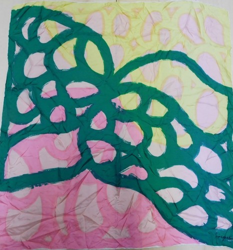 Foulard Vintage Femme En Soie Pure - 76x80cm - Motif Années 80 - Marquis