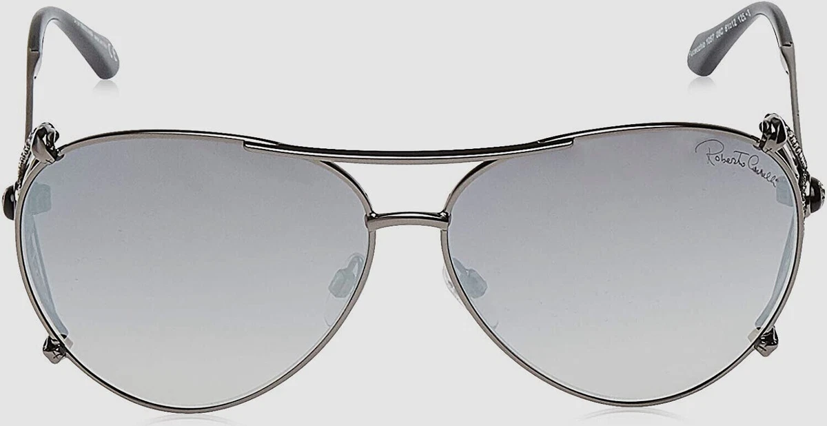 Roberto Cavalli Silver Aviator Sunglasses with Dark Gray Lenses Roberto Cavalli Sunglasses Casentino 1031 16X Silver Square  main image 4