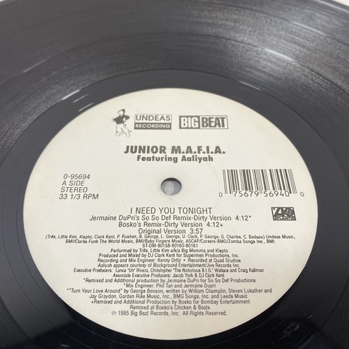 Junior Mafia - I Need You Tonight EP Feat Aaliyah, Jermaine Dupri, Notorious BIG - Picture 4 of 6
