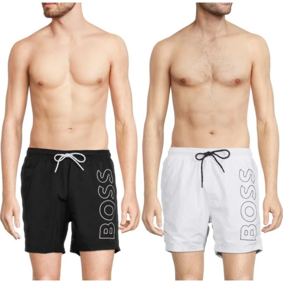 Hugo Boss Men's Swim Shorts Embroidered Boss Logo Casual Fully Lined Swimsuit