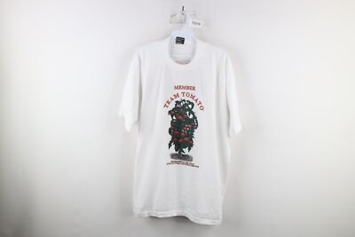Vintage 90s Mens 2XL Spell Out Texas Agricultural Team Tomato T-Shirt White USA