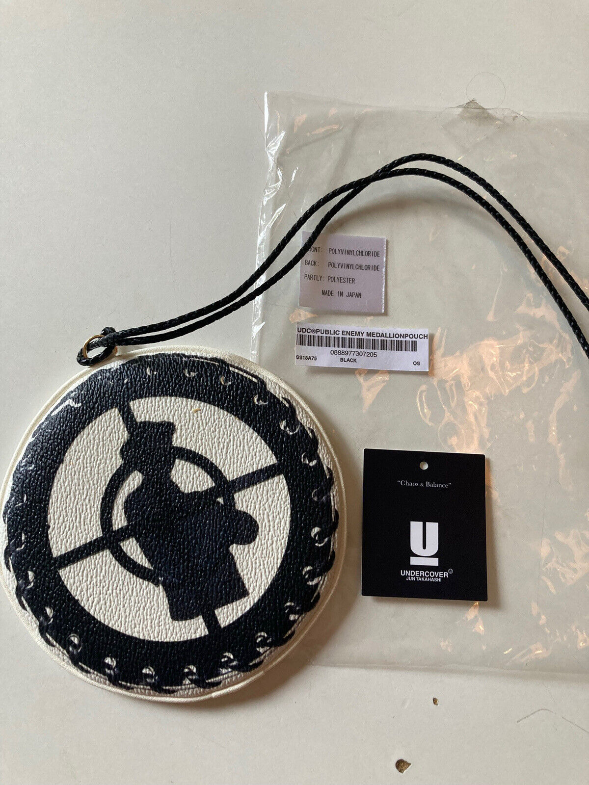 SUPREME x Undercover x Public Enemy Medallion Pouch Black White box logo  S/S 18