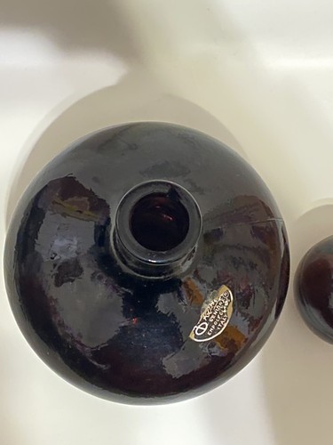 VTG 50s 60s Empoli Glass Purple Amethyst Decanter W/ Top 11.5” Made In Italy MCM - Picture 9 of 18