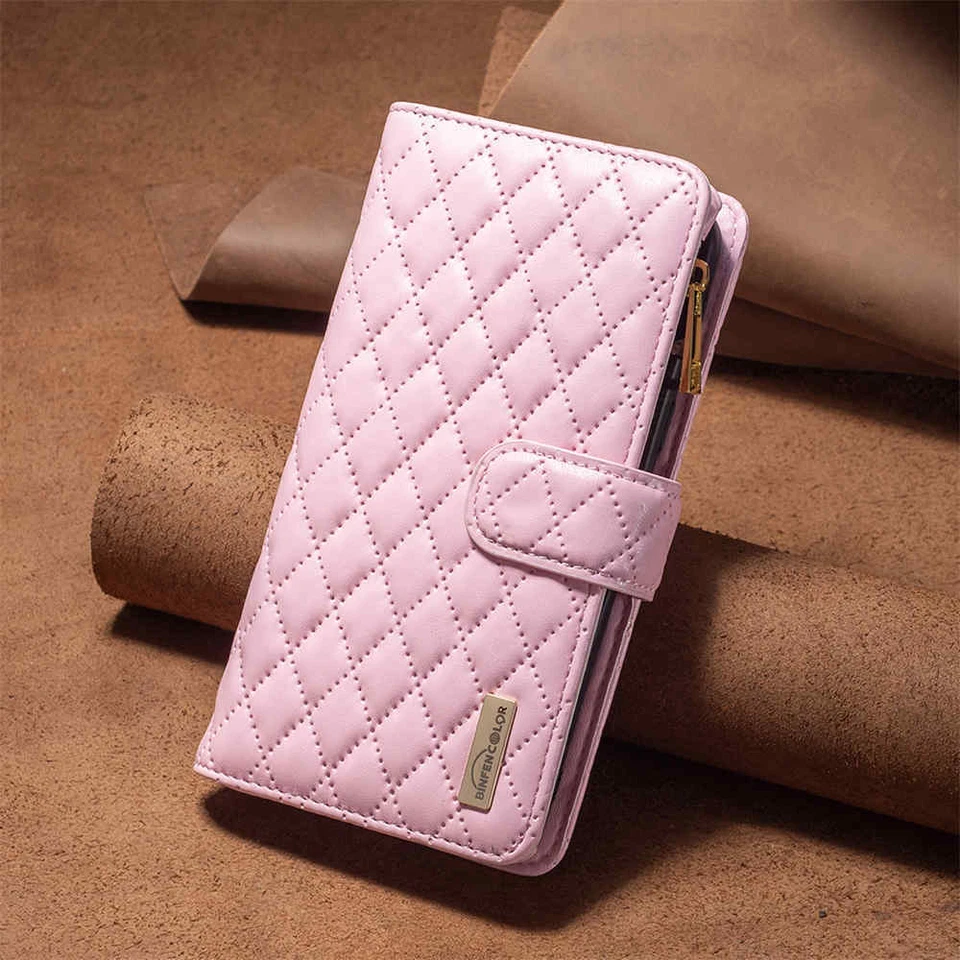 For iPhone 14 Pro Max 13 12 11 X XR SE 7 8 Zipper Wallet Flip Leather Case Cover - Image 4 of 4