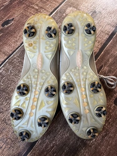 ECCO HYDROMAX GOLF SHOES WITH SPIKES WHITE PINK WOMENS SIZE 40 EXCELLENT - 第 10/10 張圖片