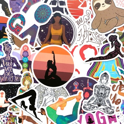 5-50 pcs Yoga Stickers, Aesthetic Cute Nature Lover Waterproof Vinyl Decals