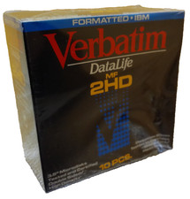 Verbatim floppy disk 2HD 10 pc 3.5" IBM formatted vintage NOS sealed