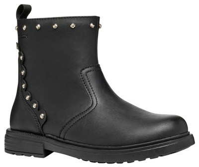 Geox J Eclair Mädchen C Stiefel schwarz Knöchel Nieten Reißverschluss Winter Kinder Schuhe UK Kind 13