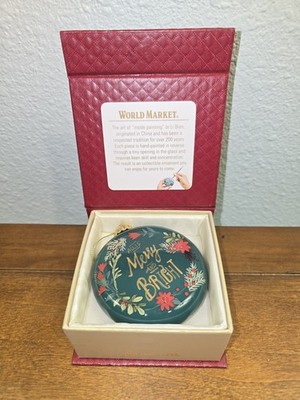 World Market Pier Place Christmas All is Merry And Bright Li Bien Disc Ornament