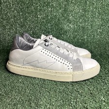 Zadig  Voltaire Paris Leather Studded Sneakers White Womens Size 8.5 / 39