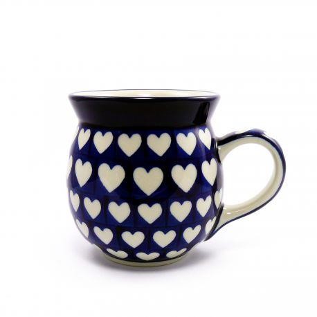 Taza redonda extra grande - Corazones - 500 ml - 0073-0375JX - Cerámica polaca - Imagen 1 de 1