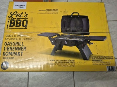 Let's BBQ Gasgrill 1-Brenner Kompakt mit stufenlos regulierbarem Brennerventil