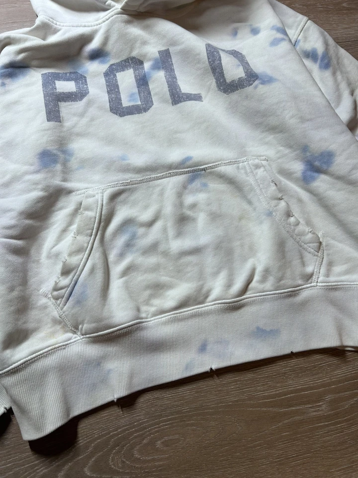 Polo Ralph Lauren Mujer Pintura Pastel Detallada a Mano Tie Dye Sudadera con Capucha Sudadera L Foto 4 de 4
