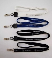 Genuine Mercedes Benz Lanyard ID Card Badge Alligator Clasp Holder White Black