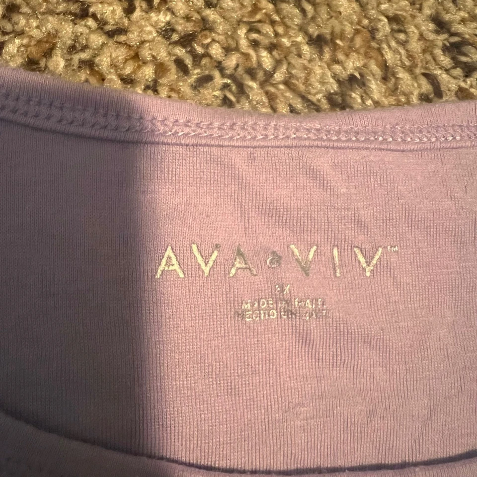 Camiseta sin mangas básica informal sin mangas AVA & VIV para mujer 3X púrpura Foto 3 de 4