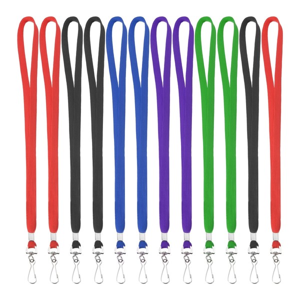 "25Pcs 17,3\" Polyester SchlüSselband Mit Karabiner Rot/Blau/GrüN/Lila/Schwarz"-image