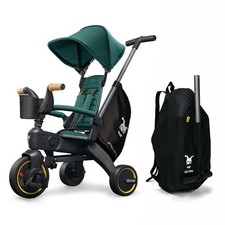 Doona Liki S5 Foldable Trike Racing Green Compact Toddler Push Bike Stroller Kid