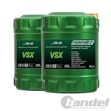 2x 20L FANFARO VSX 5W-40 VOLLSYNTHETISCHES LEICHTLAUF-MOTOR�L