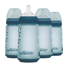 Silicone Baby Bottle with Collapsible Insert Designed to Reduce Colic, 9 Oz with