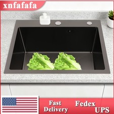 Multi-functional Kitchen Sink Stainless Steel Sinks Fixture Kit w/ Waste Drainer