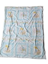Vintage Handmade Care Bears Baby Quilt