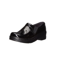 Klogs Footwear Naples Black Patent Leather Clogs Slip Resistant Shoes Womens 10M