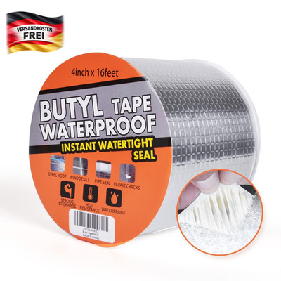 Wasserdichtes Klebeband für Dach, Rohr und Fenster, selbstklebend, Alu-Butyl, 4x