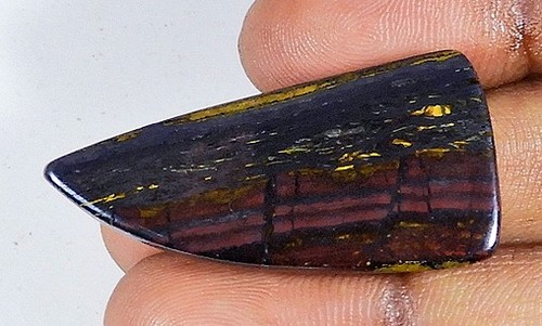 59Cts. Natural Iron Tiger Fancy Cabochon Loose Gemstone 18X37X07MM - Bild 2 von 8
