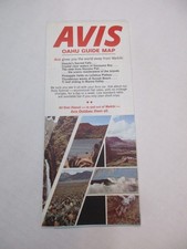NOS Vintage 1971 Avis Car Rental Oahu Hawaii Guide Travel Road Map-Box C
