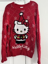 Women  s Hello Kitty Red Christmas Sweater Size XL