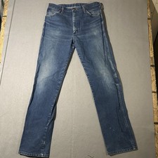 Vintage Wrangler Cowboy Cut Jeans Men's 35x36 USA Made 13MWZ Western Blue