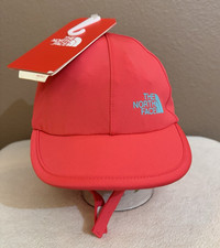 NEW The North Face Infant Sun Hat Chin Strap Ear Neck Flaps One Size Bright Pink