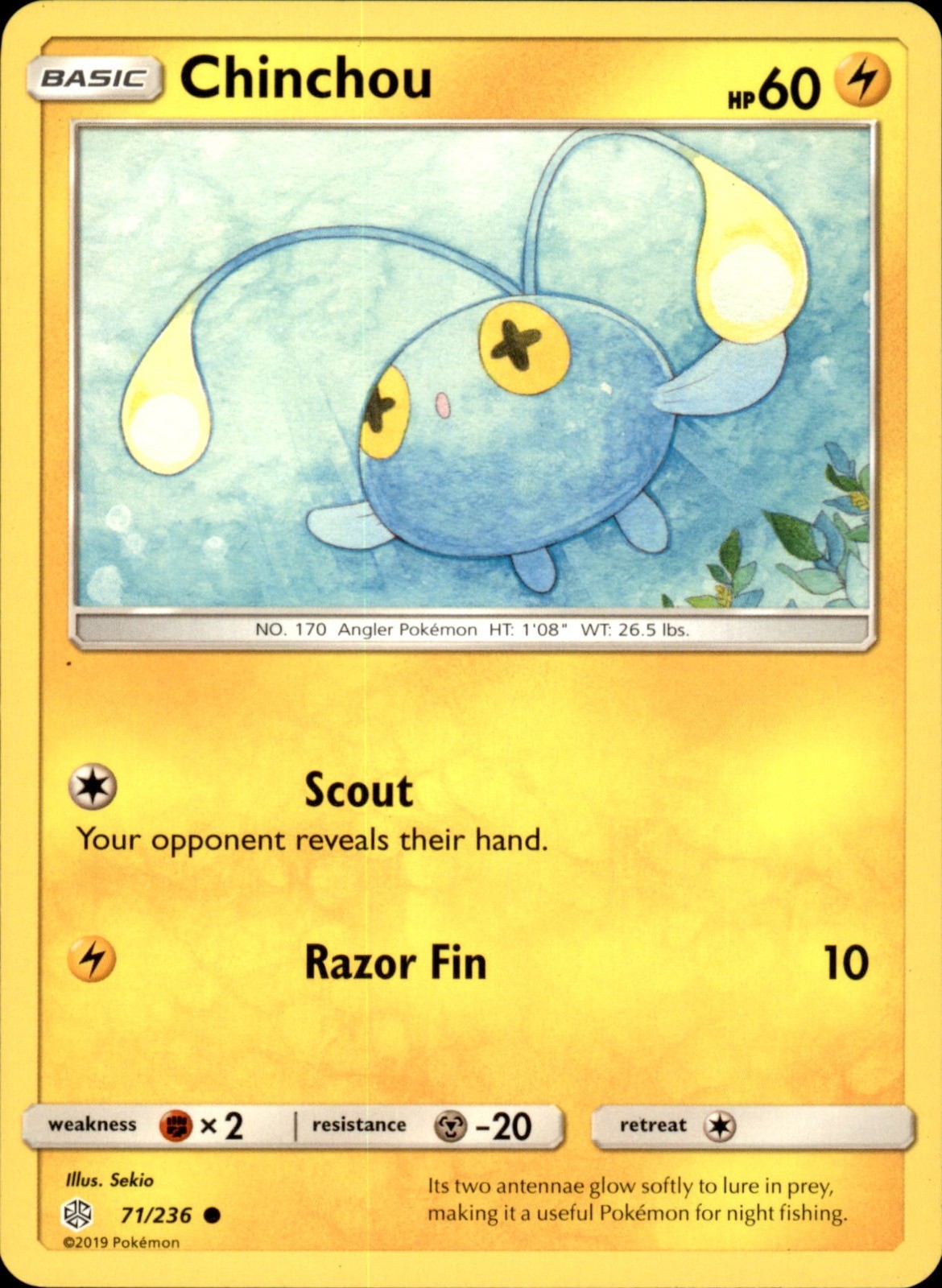 Chinchou 71/236 - Pokemon SM - Cosmic Eclipse - LP