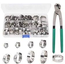 Single Ear Hose Clamps Oetiker 92Pcs(6.0mm-22.6mm) Crimp Pipe Assortment Kit