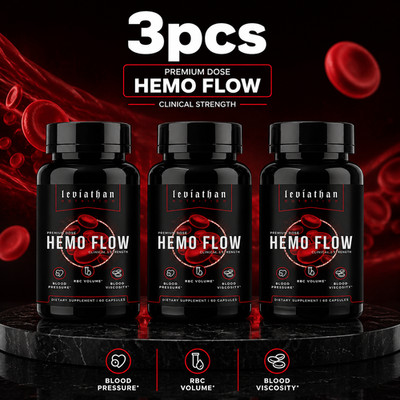 3pcs Leviathan Nutrition Hemo Flow Supplement with Nattokinase for Nitric Oxide